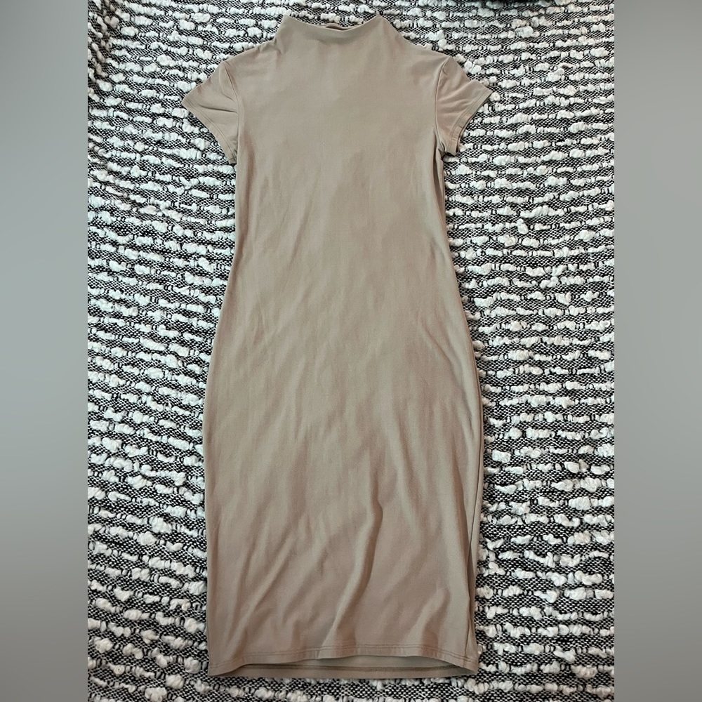 Feathers tan mini dress